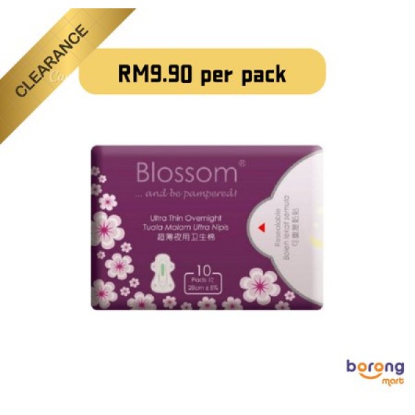 BLOSSOM SANITARY PAD NIGHT USE ULTRA THIN WING 2X10S